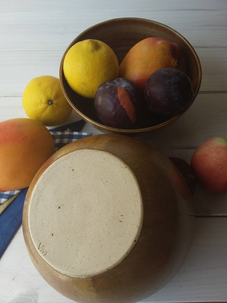 Brown Ceramic Bowl, Modern Salad Bowl, Mixing Bowl, Brown Pottery Bowl, Serving Bowl, Brown Fruit Bowl, Ceramic Ramen Bowl, Brown Soup Bowl image 10