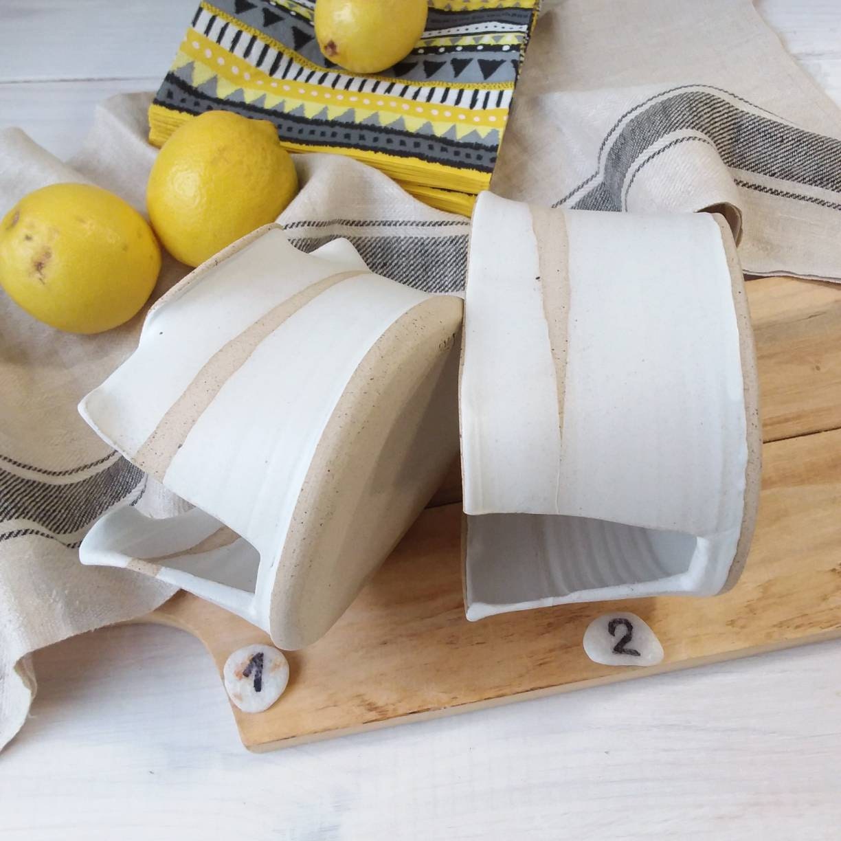 White Ceramic Napkin Holder Pottery Serviette Holder Etsy