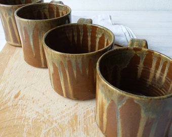 Ceramic Mug, 10 Fl Oz Pottery Cup, 12 Fl Oz Pottery Cup, Brown Pottery Mug,  13 Fl Oz Ceramic Mug, Ceramic Tea Cup, Coffee Lovers Gift - Etsy