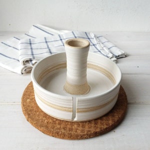 White Ceramic Paper Towel Holder, Handmade Paper Towel Stand