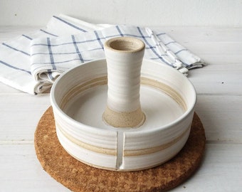 White Ceramic Paper Towel Holder, Handmade Paper Towel Stand