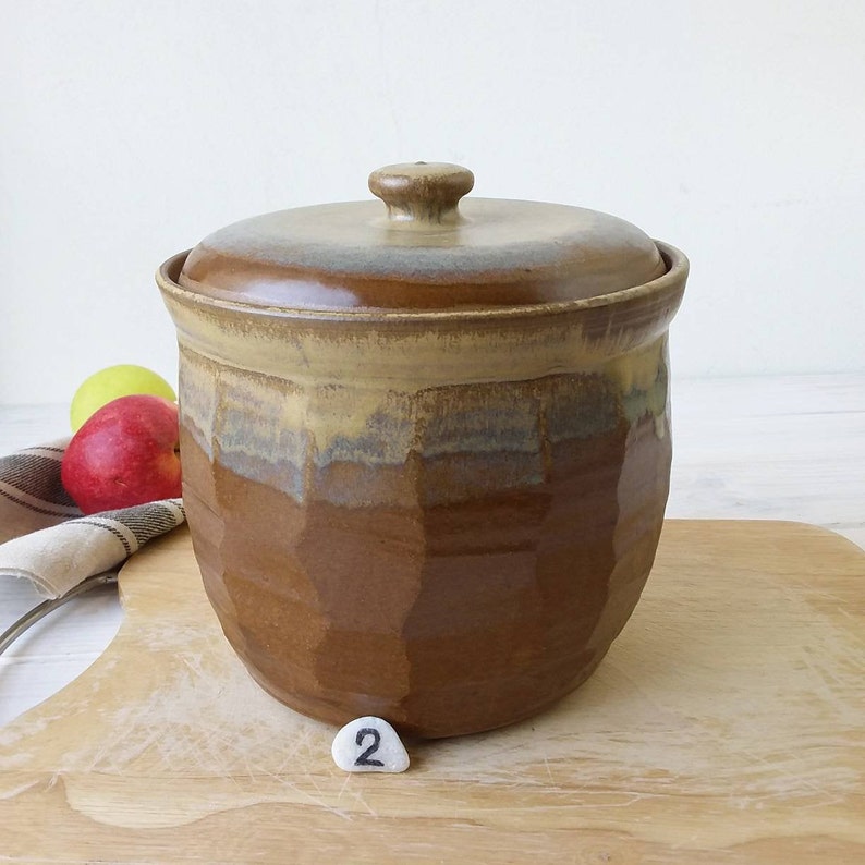Large Ceramic Storage Jar Pottery Container With Lid Etsy