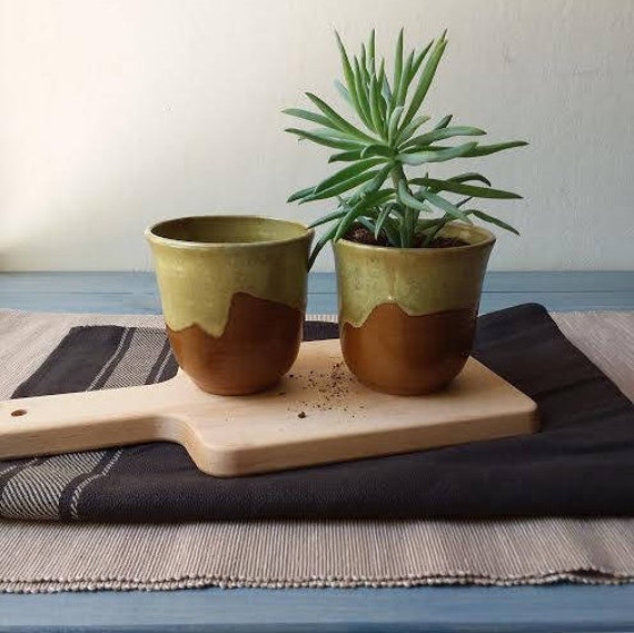 Pot en Céramique, Vase Pour Plante Grasse, Cache-Pot, Cache-Pot Poterie Jardinière, Petite Tasse à C