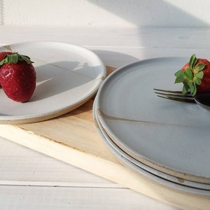 Keramik-Kuchen-Platte, weiße Platte, weiße Keramik Platte, Dessert-Platte, Snack-Schale, Keramik Beilage, Keramik Kuchenteller, Beige Salatplatte