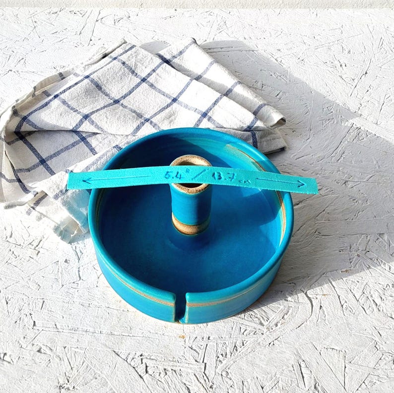 Turquoise Ceramic Paper Towel Holder, Handmade Paper Towel Stand image 12