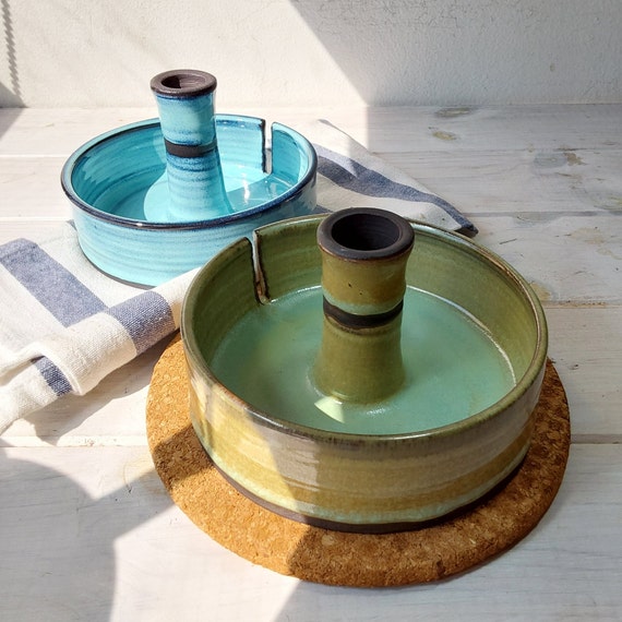 Blue/gray Ceramic Paper Towel Holder, Bright Blue Handmade Paper Towel Stand,  Green Benchtop Paper Towel Holder 