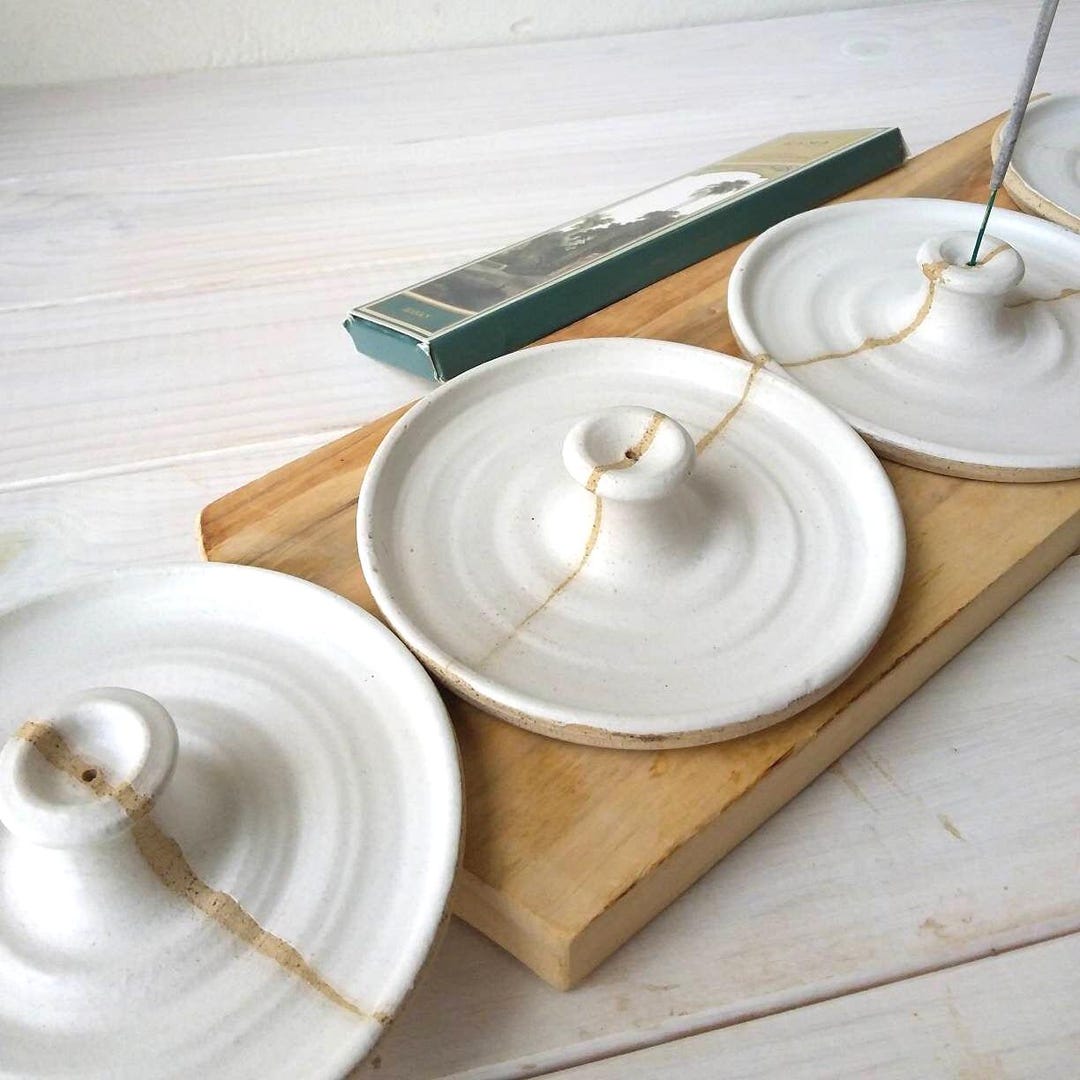 小物 Richardson Ceramic Incense Burner White Ceramic Incense Holder, Pottery Incense Burner, White