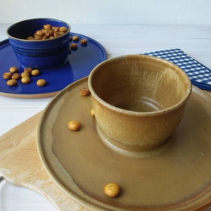 Keramik-Chip und Dip-Schale, Dip- und Snack-Schale, braune Snack-Platte, Weihnachtsplatte, Keramik-Servierplatte, blaue Dip-Schale, Salsa-Gericht