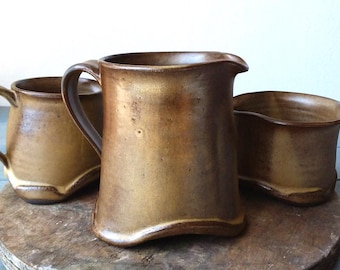 Ceramic Pitcher, Pottery Pitcher, Ceramic Coffee Jug, Pottery Wedding Gift, Rustic Ceramic Jug, Brown Teapot, Modern Pitcher, Bronze Pitcher