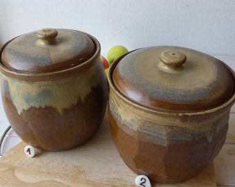 Large Ceramic Storage Jar, Pottery Container With Lid