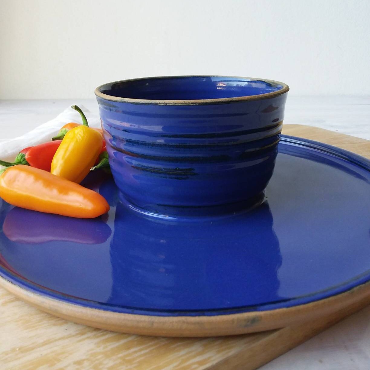 Ceramic Chip And Dip Bowl Dip And Snack Dish Brown Snack Etsy 日本