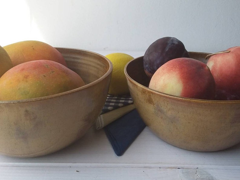 Brown Ceramic Bowl, Modern Salad Bowl, Mixing Bowl, Brown Pottery Bowl, Serving Bowl, Brown Fruit Bowl, Ceramic Ramen Bowl, Brown Soup Bowl image 4