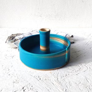 Turquoise Ceramic Paper Towel Holder, Handmade Paper Towel Stand image 14