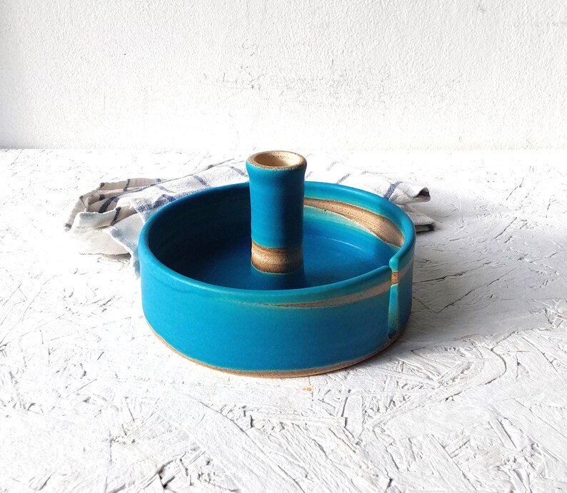 Turquoise Ceramic Paper Towel Holder, Handmade Paper Towel Stand image 14