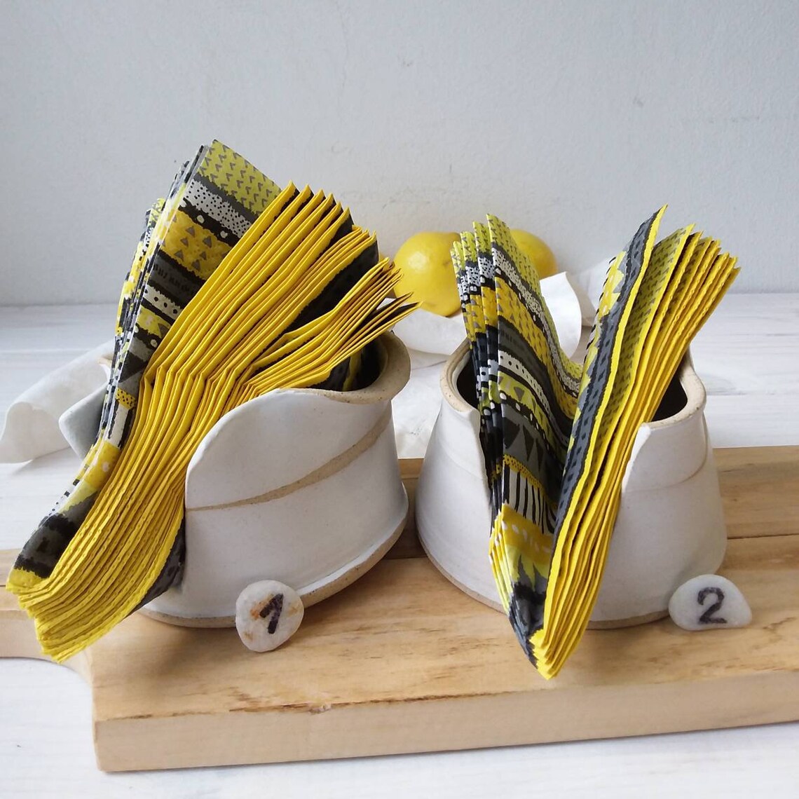 White Ceramic Napkin Holder Pottery Serviette Holder Etsy