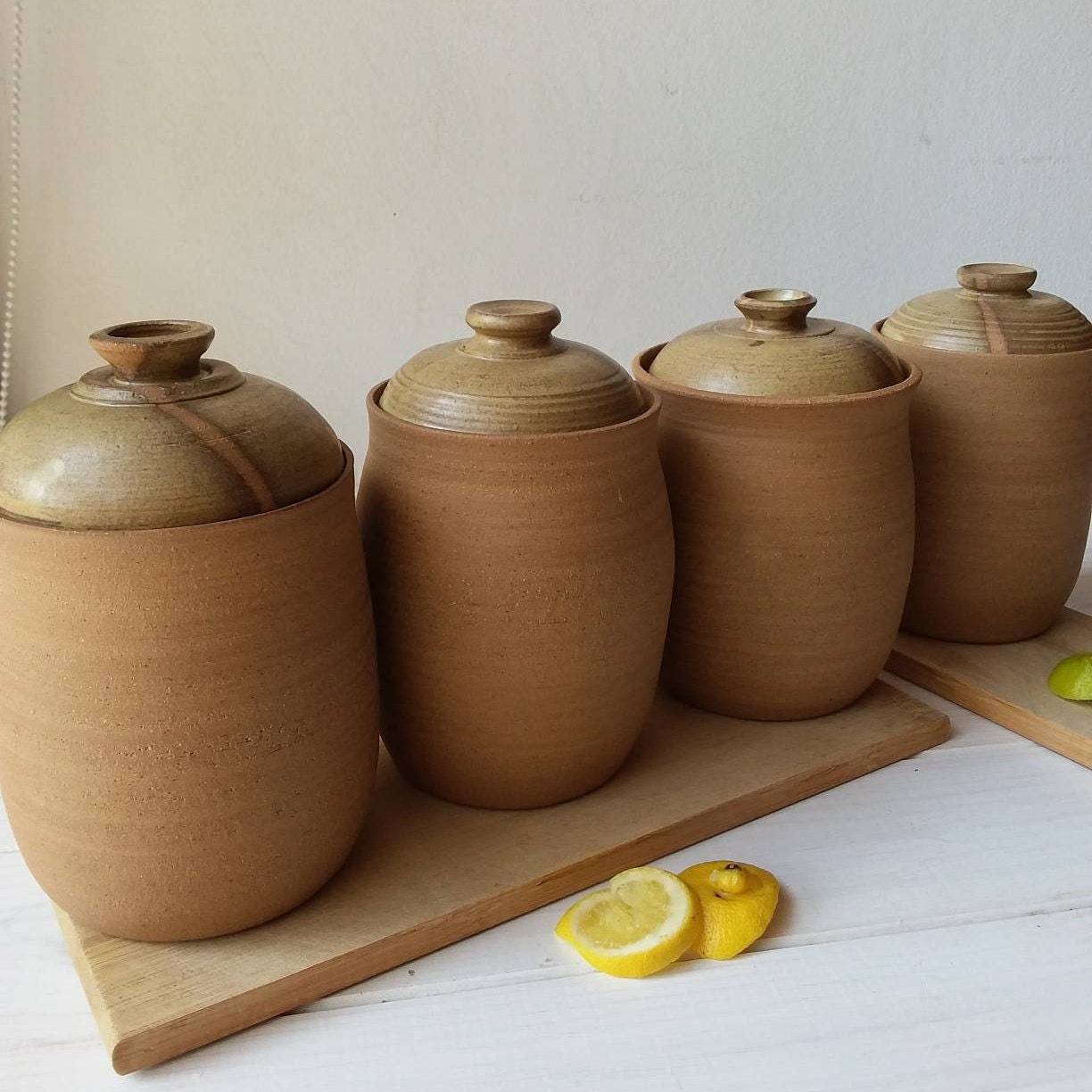 Ceramic Cookie Jar Ceramic Storage Jar Brown Container Etsy
