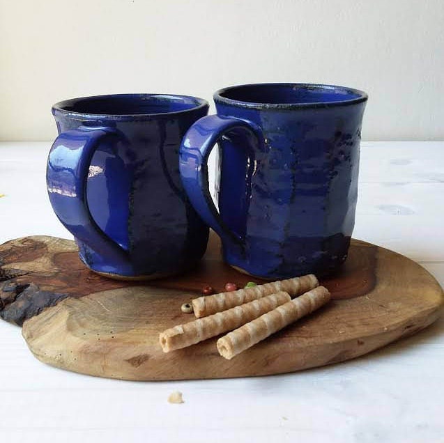 Tasse de Poterie, Tasse en Céramique, Tisane, Céramique Bleue, Colorée à Café Café, Bleue Café