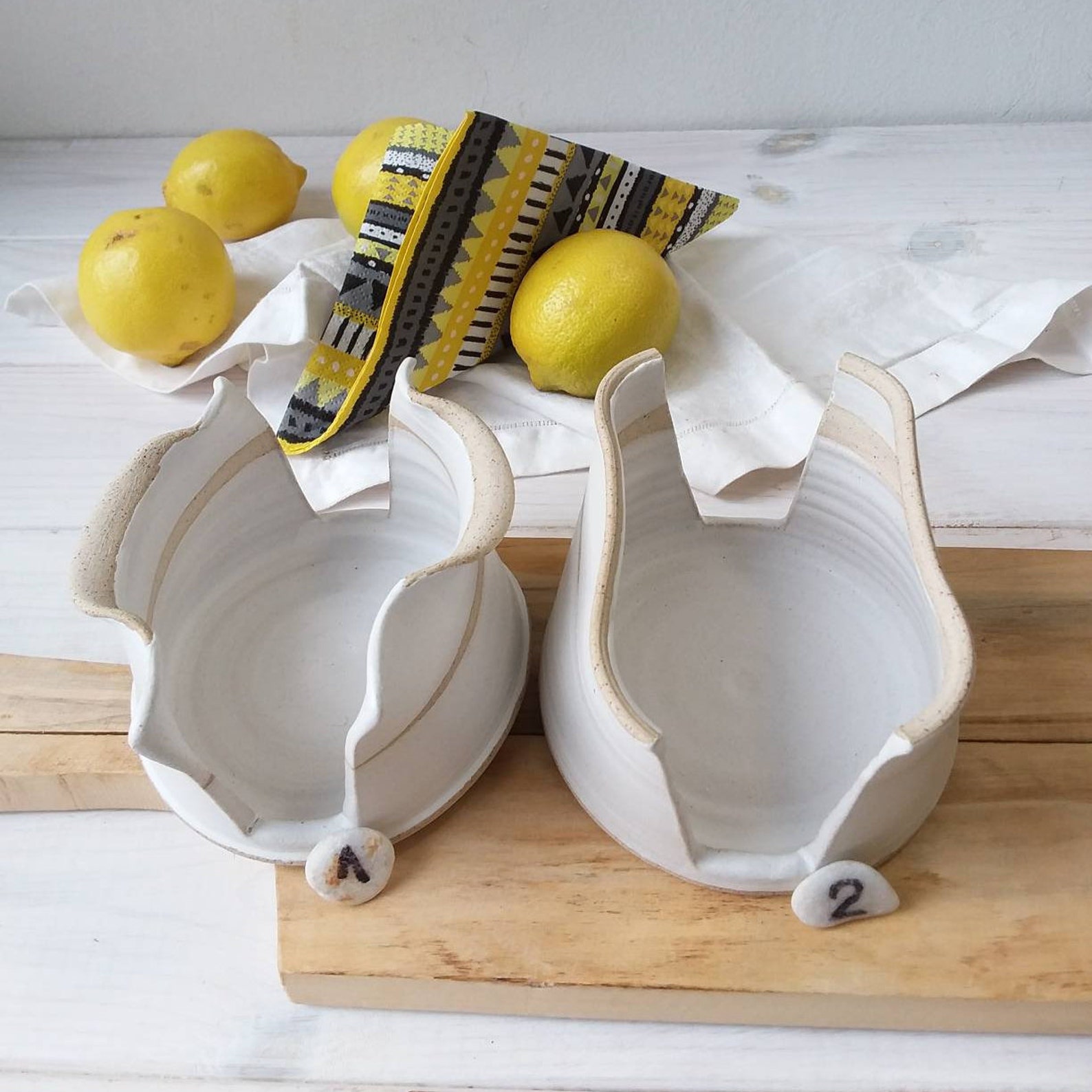 White Standing Ceramic Napkin Holder Pottery Serviette Holder Etsy