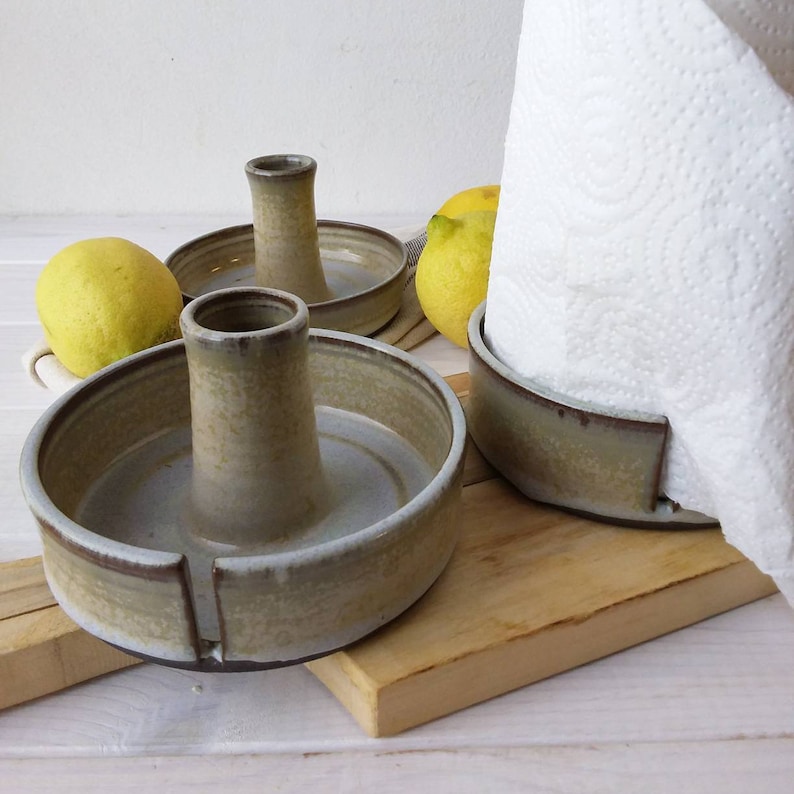 Blue/gray Ceramic Paper Towel Holder Handmade Paper Towel Etsy