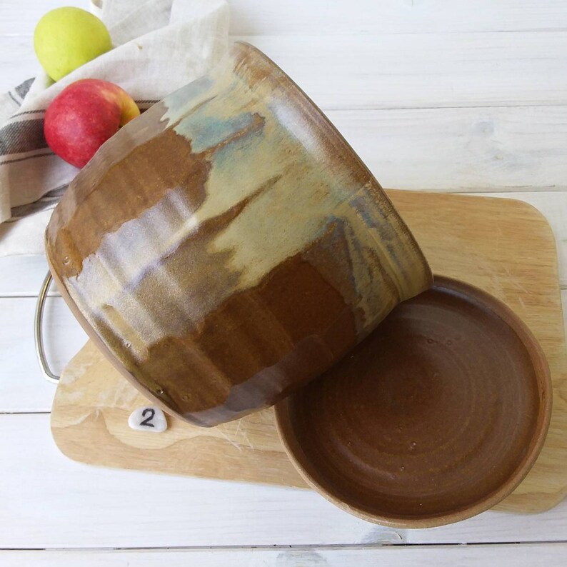 Large Ceramic Storage Jar Pottery Container With Lid Etsy