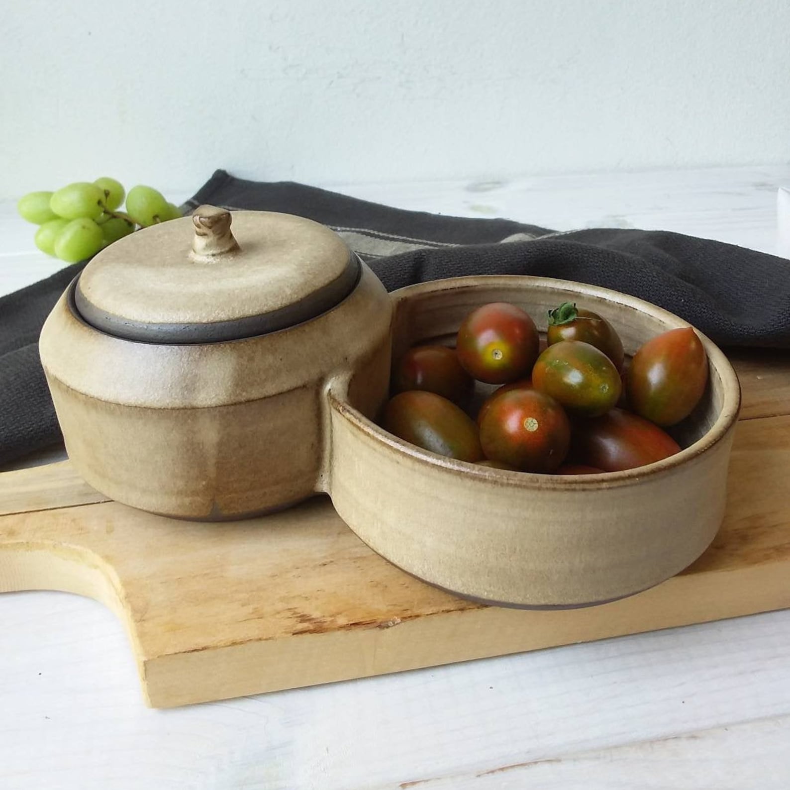 Koreanische Bibimbap-Schale 1,6L - Keramik Mit Deckel Für Herd & Backofen