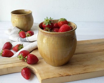 Beige Ceramic Bowl, Small Modern Snack Bowl, Stoneware Clay Bowl