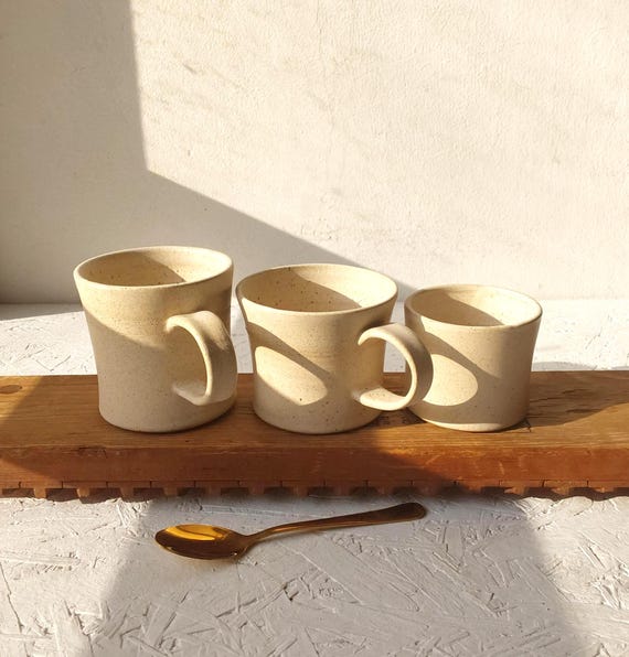 Beige Cappuccino-Tasse, 10 fl oz Keramik Espressotasse, 200 ml beige Tontasse, Keramik Kaffeetasse, 300 ml Keramik Latte Tasse, beige Teetasse