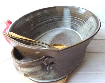 Grande piatto da portata in ceramica, teglia da forno in ceramica fatta a mano, teglia in ceramica, casseruola blu/grigia, teglia da forno in gres