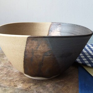 Bronze Pottery Bowl, Ceramic Bowl, Salad Bowl, Serving Bowl, Pottery Bowl, Beige Ceramic Bowl, Black Ceramic Bowl, Triangular Pottery Bowl image 5