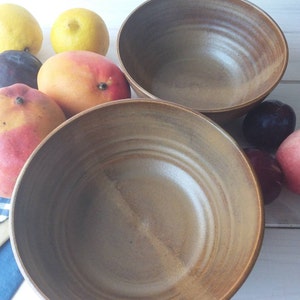 Brown Ceramic Bowl, Modern Salad Bowl, Mixing Bowl, Brown Pottery Bowl, Serving Bowl, Brown Fruit Bowl, Ceramic Ramen Bowl, Brown Soup Bowl image 6