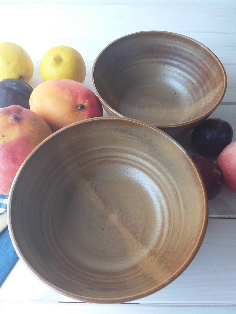 Brown Ceramic Bowl, Modern Salad Bowl, Mixing Bowl, Brown Pottery Bowl, Serving Bowl, Brown Fruit Bowl, Ceramic Ramen Bowl, Brown Soup Bowl image 6