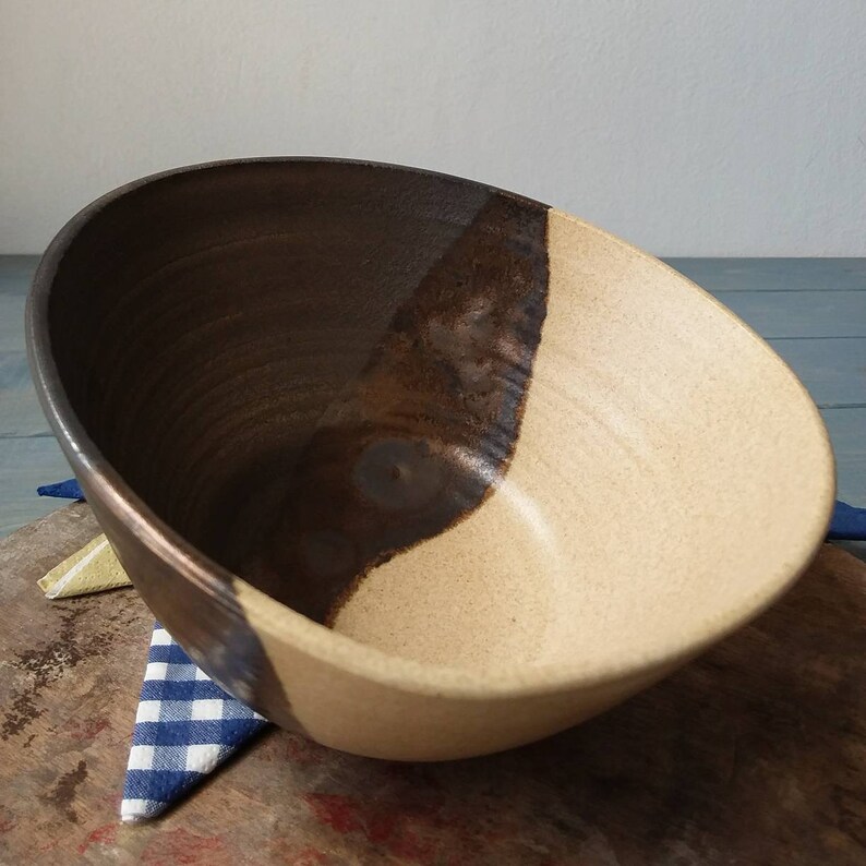 Bronze Pottery Bowl, Ceramic Bowl, Salad Bowl, Serving Bowl, Pottery Bowl, Beige Ceramic Bowl, Black Ceramic Bowl, Triangular Pottery Bowl image 7