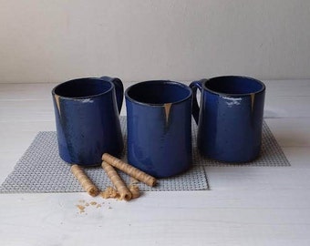 Blue Ceramic Cup, Coffee Lovers Gift, Modern Tea Cup, Ceramic Mug, Coffee Mug, Ceramic Coffee Cup, Pottery Cup, Blue Pottery Cup, Modern Mug