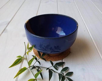 Ceramic Bowl, Blue Bowl, Ceramic Serving Bowl, Pottery Bowl, Ceramic Planter, Succulent Planter, Cherry Bowl, Ceramic Ice Cream Bowl