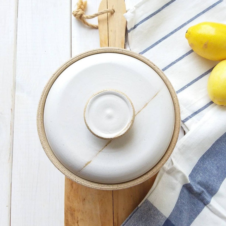 Large Ceramic Garlic or Onion Keeper White and Beige Potato Etsy