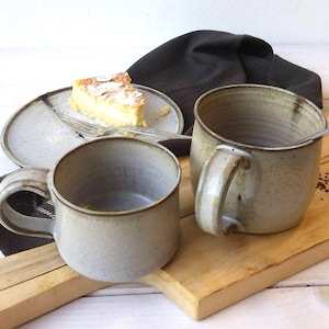 Taza de café de cerámica gris de 350 ml (13 onzas líquidas), taza de capuchino de 200 ml (7.6 onzas líquidas), taza de espresso de 95 ml (3.3 onzas líquidas)