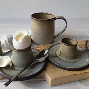 Ceramic Egg Cup, Pottery Egg Cup, Modern Egg Cup, Modern Egg Holder, Soft Boiled Egg Cup, Gray Blue Egg Cup, Ceramic Egg Holder, Egg Server