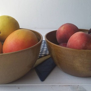 Bol en céramique brun, bol à salade moderne, mélange de bol, bol en faïence marron, bol de service, bol de fruits brun, bol de Ramen en céramique, bol de soupe marron image 3