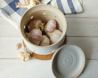 Garlic and Onion Holder Alcantara Ceramic