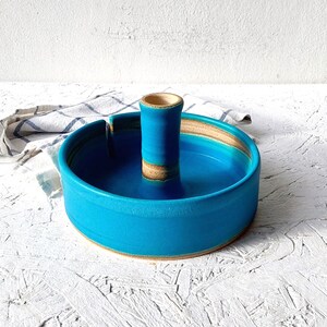 Turquoise Ceramic Paper Towel Holder, Handmade Paper Towel Stand image 13
