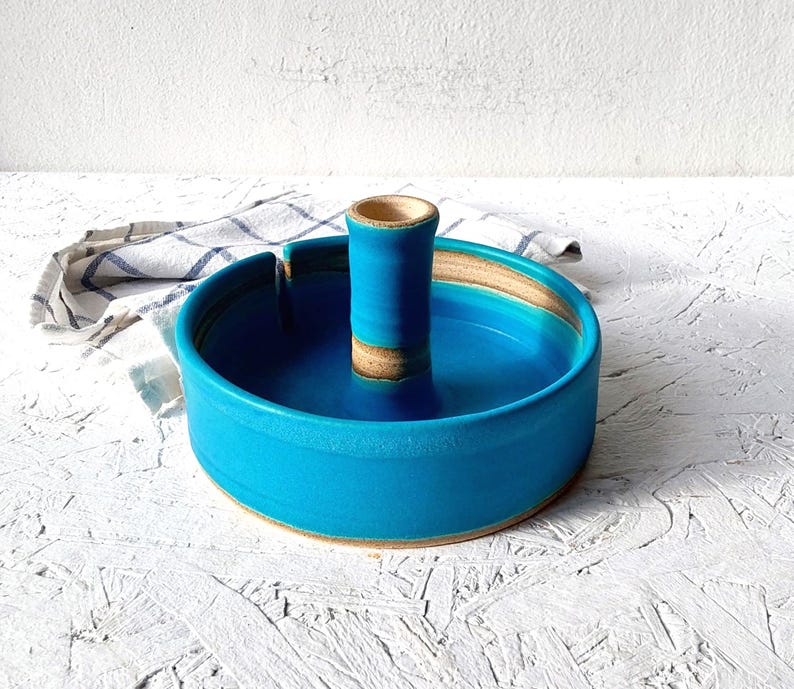 Turquoise Ceramic Paper Towel Holder, Handmade Paper Towel Stand image 13