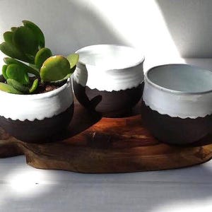 Keramik-Übertopf, Sukkulenten-Übertopf, weißer Übertopf, schwarzer Übertopf, Keramik-Pflanzentopf, Keramik-Pflanzer, Teetasse, Kaffeebecher, Kräutertee-Becher