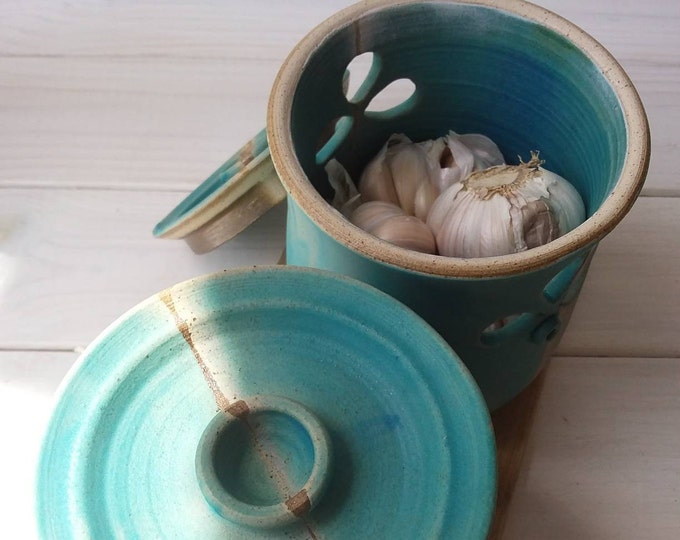 Large Garlic Keeper Garlic Container Ceramic Kitchenware Etsy