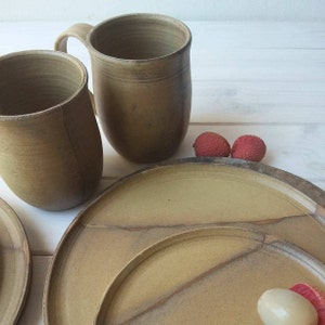 Ceramic Mug, 16oz Pottery Cup, Ceramic Beer Mug, Brown Pottery Mug, Large Coffee Mug, Ceramic Coffee Cup, Coffee Lovers Gift, Rustic Mug image 4