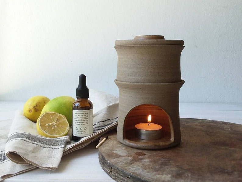 Gray Ceramic Oil Diffuser Essential Oil Burner For the home Etsy