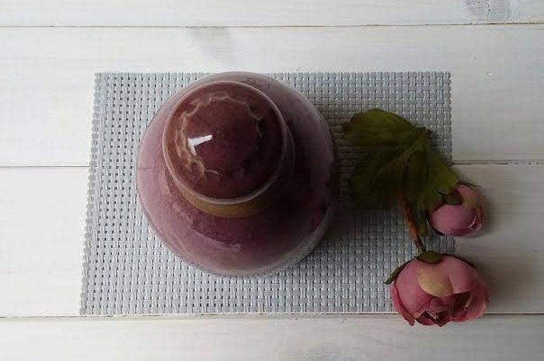 Ceramic Bottle With Lid Plum Colored Ceramic Bottle Bottle Collector/'s Gift Purple Pottery Lidded Ceramic Bottle Ceramic Vase