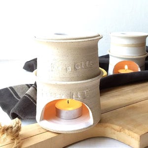 Diffusore di oli essenziali in ceramica bianca personalizzato, bruciatore di oli essenziali per la casa o la spa