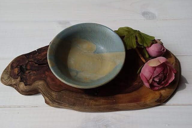 Bol en Céramique, Bol Céramique Gris Bleu, de Service, Bleu et Poterie, Trempette, Cerise, Baie, d'o