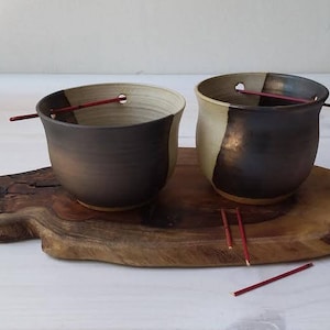 Hanging Pot Planter, Hanging Ceramic Planter, Hanging Succulent Planter, Beige Planter, Bronze Pot, Ceramic Plant Pot, Beige Pottery Planter