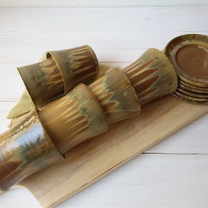 Kiddush Cup & Plate, Brown Kiddush Cup, Elijah&#39;s Cup, Tumbler And Saucer, Havdalah Wine Cup, 6oz Tumbler, Pottery Kiddush Set, Ceramic Mug
